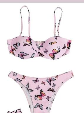 Pink Butterfly Bikini Set